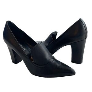 Donald Pliner Heyde Black Leather Pointed Toe Pumps 7